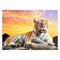 Tiger at Sunset 1000 Piece Puzzle for Adults & Kids | 27 x 20 Inch Jigsaw Puzzles Game with Extra Thick Pieces That Fit Together Easily | Made from Recycled Paper | Bonus Poster Included