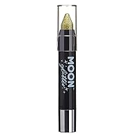 Holographic Glitter Paint Stick / Body Crayon makeup for the Face & Body by Moon Glitter - 0.12oz - Gold