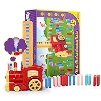 Birthday Gift Kids Toys Dominoes Train Set- 160PCS Domino Blocks Set Automatically Run with Real Steam Function, with Lights and Sound,Creative Toys for Kids Aged 4-8 with Storage Bag