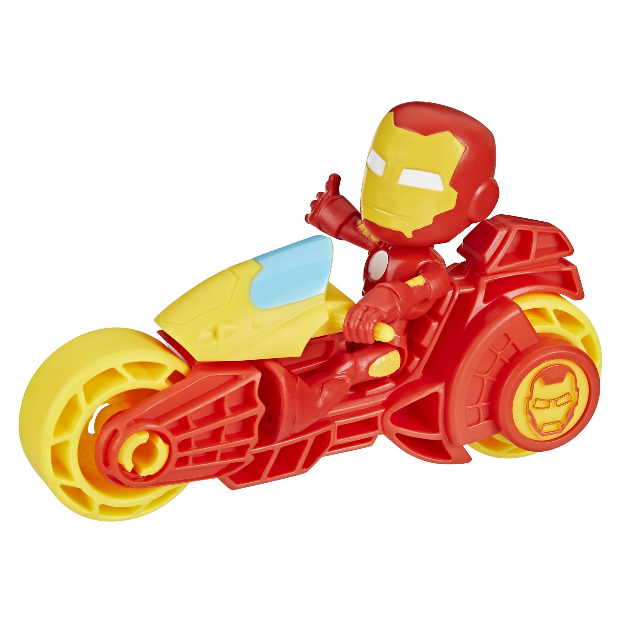 SPIDEY AND HIS AMAZING FRIENDS, Iron Man Action Figure & Toy Motorcycle Playset, Marvel Super Hero Preschool Toys for Kids 3 and Up