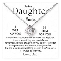To My Daughter Necklace Gift - Personalized Name Pendant From Dad - Thoughtful Jewelry For Special Moments - Birthday Gift For Daughter, Graduation Jewelry Necklace With Message Card And Elegant Box