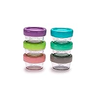 melii Glass Baby Food Freezer Jars, Snack Container with Lids, BPA Free, Microwave & Dishwasher safe (2oz - 6 piece set)