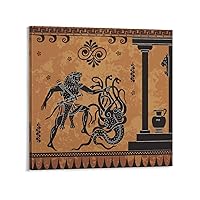 Black Figures Pottery Ancient Warriors And Monsters Art Poster Decorative Painting Canvas Wall Posters And Art Picture Print Modern Family Bedroom Decor Gift 12x12inch(30x30cm)