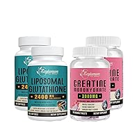 Liposomal Glutathione 2400 MG & Creatine Monohydrate 3000 MG - Muscle Growth, Energy Boost, Immune System, Aging Defense