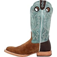 Durango Mens Prca Collection Roughout Embroidered Square Toe Casual Boots Mid Calf - Blue, Brown