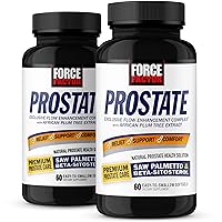 Prostate, Saw Palmetto and Beta Sitosterol Supplement for Men, Prostate Health Support, Size Support, Urinary Relief, Bladder Control, Reduce Nighttime Urination, 60 Count (Pack of 2)