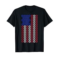 Volleyball American Flag Men Women Kids Merica USA Vintage T-Shirt
