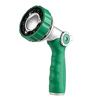 GREEN MOUNT Garden Hose Nozzle, Water Hose Spray Nozzle with Thumb Control On Off Valve for Easy Water Flow Control,Green