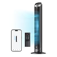 Dreo 40'' WiFi Tower Fan, 24ft/s High-Speed Cooling, Quiet Floor Fan with Remote, 90° Oscillating Fan, 4 Modes, 8H Timer, Touch Control, Standing Cooling Fan for Bedroom, Home, Office Room, Silver