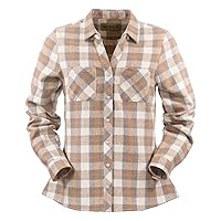 Outback Trading Women's Bree Durable Cotton Warm Breathable Snapped Casual Shirt with Adjustable Cuffs