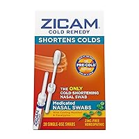 Zicam Cold Remedy Zinc Drops 25 Count and Zinc-Free Nasal Swabs 20 Count for Shortening Colds