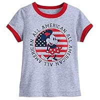 Disney Minnie Mouse Americana T-Shirt for Girls Size L (10/12) Gray