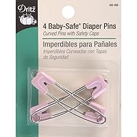Dritz Pastel Baby-Safe, 4 Count, Assorted Colors Diaper Pins