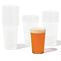TOSSWARE NATURAL Arena - Plant Based Cups 20 oz Set of 50 - Plastic Alternative Cups for Parties, Bachelorettes, Weddings - Recyclable Clear Cold Cups
