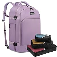 Asenlin 40L Travel Backpack for Women Men，17 Inch Laptop Backpack Flight Approved Luggage Carry On Water Resistant for Weekender Overnight Large Daypack Purple