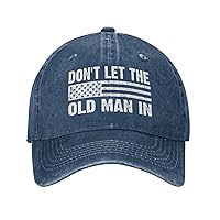 Don't let The Old Man in Vintage American Flag Baseball Hat Classic Fashion Caps Adjustable Strap for Men Women