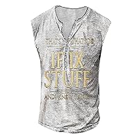 Muscle Shirt,Summer Loose Print Plus Size Sleeveless Shirt Muscle Casual Sport Bodybuilding Training Tees