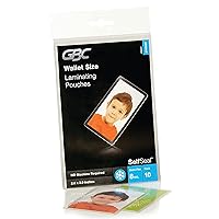 GBC Laminating Sheets, Self Adhesive Pouches, Wallet Size, 8 Mil, Self Seal, 10 Pack (3745685)