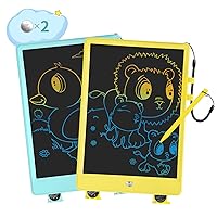 SIXGO LCD Writing Tablet, 2 Pack 10 Inch Colorful Drawing Pad for Kids, Reusable Doodle Board with Erase Button, Educational Gifts for 3 4 5 6 7 Years Old Toddler Boys Girls