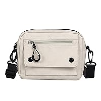Cork Bag Men Shoulder Casual Color Outdoor Zipper Canvas Handbag Bag Bag Tote Women Surf Messenger Bag (White, One Size)