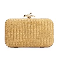 Freie Liebe Straw Clutch Purses for Women Formal Summer Evening Bag Woven Handbags