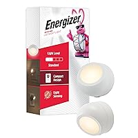 Energizer Rotating LED Night Light, 2 Pack, Plug-in, 360° Rotation, Dusk-to-Dawn Sensor, Home Décor, Ideal for Bedroom, Bathroom, Nursery, Hallway, Kitchen, Staircase, 40293