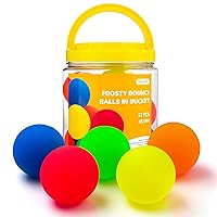 Entervending Bouncy Balls - Frosty Bounce Balls in Bucket - Party Favors for Kids- 45mm Bouncing Balls for Kids - 12 Pcs Large Bouncy Balls - Hi Bounce Balls - Rubber Balls