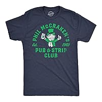 Mens Funny T Shirts Phil McCrackens Pub and Strip Club Sarcastic St Patricks Day Tee