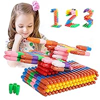 600 Pieces Building Blocks Kids STEM Toys Educational Discs Sets Interlocking Solid Plastic for Preschool Boys and Girls Aged 3+