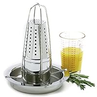 265 Stainless Steel Vertical Roaster with Infuser, 8.5 inches, Silver