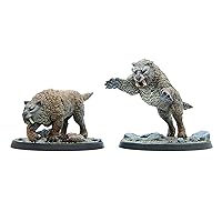 Modiphius: The Elder Scrolls: Call to Arms: Sabre Cats - 2 Miniatures, 32mm Multi-Part Resin Unpainted Figures, Tabletop RPG, Scenic Bases