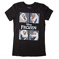 Disney Frozen Olaf Expressions Juniors Black T-Shirt