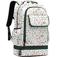Leaper Cute Animals Laptop Backpack Water-resistant Double Deck Insulated Lunch Bag Satchel Light Green