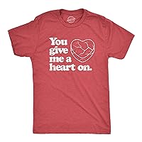 Mens You Give Me A Heart On T Shirt Funny Valentines Day Joke Graphic Novelty Tee