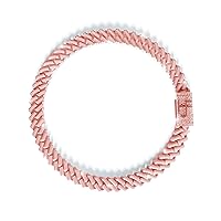 Rose Gold Plated Iced Out Cuban Chain For Men's | 925 Stamp Sterling Silver Jewelry For Men | Gift For Him