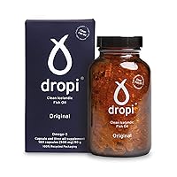 Dropi Omega 3 Fish Oil 500mg (180 Capsules) - Maximum Strength Omega-3s EPA, DHA, Vitamin A & D - Natural & Extra Virgin Cod Liver Oil Supplement for Immune System, Brain Health & Joint Support