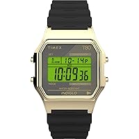 Timex Men's Digital Watch with a Plastic Strap T80