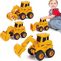 Construction Toys for 2 3 4 5 6 + Year Old Boys Kids Toddlers Girls, Sandbox Excavator Toy Trucks Construction Truck Toys Vehicles Bulldozer Road Roller Toy Christmas Birthday Gifts for Boys