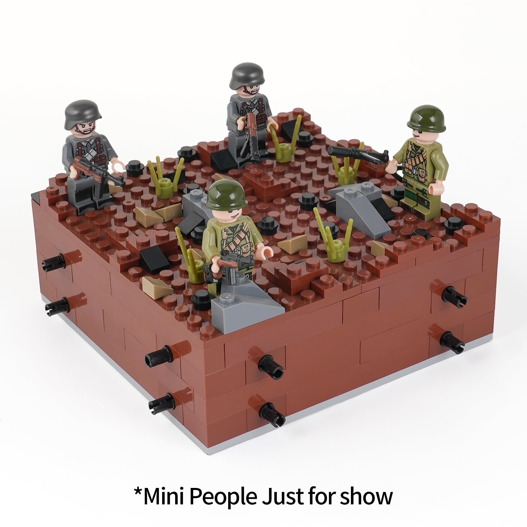 MOOXI WW2 Battlefield Ground Military Building Block Set(143PCS).WW2 Building Block Fun for Kids and History Buffs.