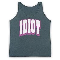 Men's Idiot Funny Slogan Tank Top Vest