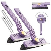 Gap Cleaning Brush Crevice Cleaning Brush 2 Sets Hard Bristle 360° Rotatable Crevice Brush with Scraper and Hair Clip Handheld V-Shaped Gap Cleaning Brush