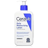 CeraVe Daily moisturizing lotion | 12 ounce | face & body lotion for dry skin with hyaluronic acid | fragrance free, 12 Fl Oz