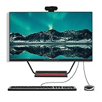 23.8 Inch All-in-One PC Computer with Charging Panel, i7 Quad-Core Desktop with Camera, 16G RAM 512G SSD IPS HD Display for Home Entertainment Business Office