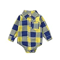 Toddler Baby Boy Clothes Infant Newborn Baby Boys Girls Plaid Long Sleeve Shirt Bodysuit 4 Month Baby Boy Winter
