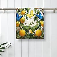 Lemons and Butterflies On The Tree Hand Towel Highly Absorbent Microfiber Bath Towels 12 X 27.5 Inch Super Soft Face Towel Gym Towels for Body Bathroom Hotel Bar Sport Yoga Spa