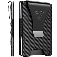 Slim Minimalist Wallet for Men with Money Clip - 15 Credit Card Holder RFID Wallet for Men - Front Pocket Mens Wallet with Compact Design - Easy to Access for Cards - Ideal Gift for Him(Carbon Fiber)
