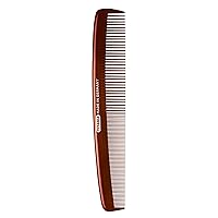 Gentlemen's' Comb, Black & Professional Pocket Detangler For Natural Hair, Mustache & Beard w/Coarse & Fine Teeth - Durable Travel Size Hairstyling & Grooming Tool For Men