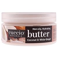 Naturale Butter Blends - Ultra-Moisturizing, Renewing, Smoothing Scented Body Cream - Deep Hydration For Dry Skin Repair - Made With Natural Ingredients - Coconut And White Ginger - 8 Oz