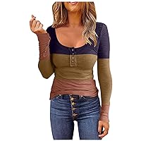 Crop Top Sweaters for Women Ribbed Knit Scoop Neck Long Sleeve Womens Fall Blouses Basic Fall Outfits for Women