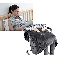 MAXTID Weighted Lap Blanket 39in x 23in 8 Lbs + Weighted Shoulder Wrap 2 lbs